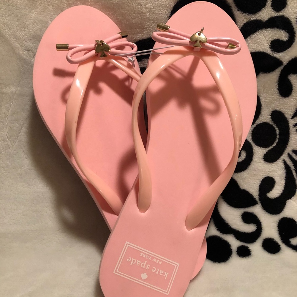 Kate Spade NY Pink Nova Bow Spade Sandals Sz 8 NWT